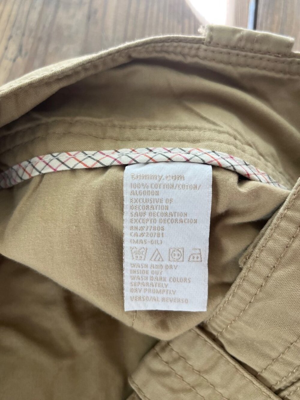 Tommy Hilfiger Flare Leg Chino Pants Womens 8 Khaki Flap Pockets Y2K - Picture 5 of 8